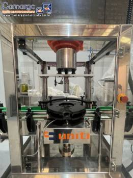 Tampadora em inox com 1 cabe�ote Uniti 1000 tampas / hora